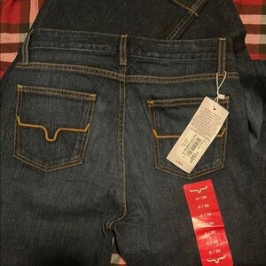 Kimes Ranch Flare Jeans in Blue and Yellow